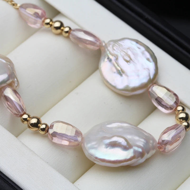 Freshwater Large Thread For Pearl Bracelet Women,Vintage Wide Pearl Jewelry Bracelet Adjustable