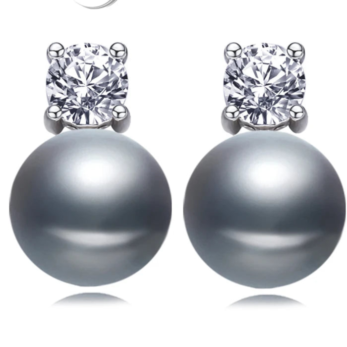 Genuine Natural Freshwater Pearl Earrings 925 Sterling Silver Stud Earrings With Natural Pearls