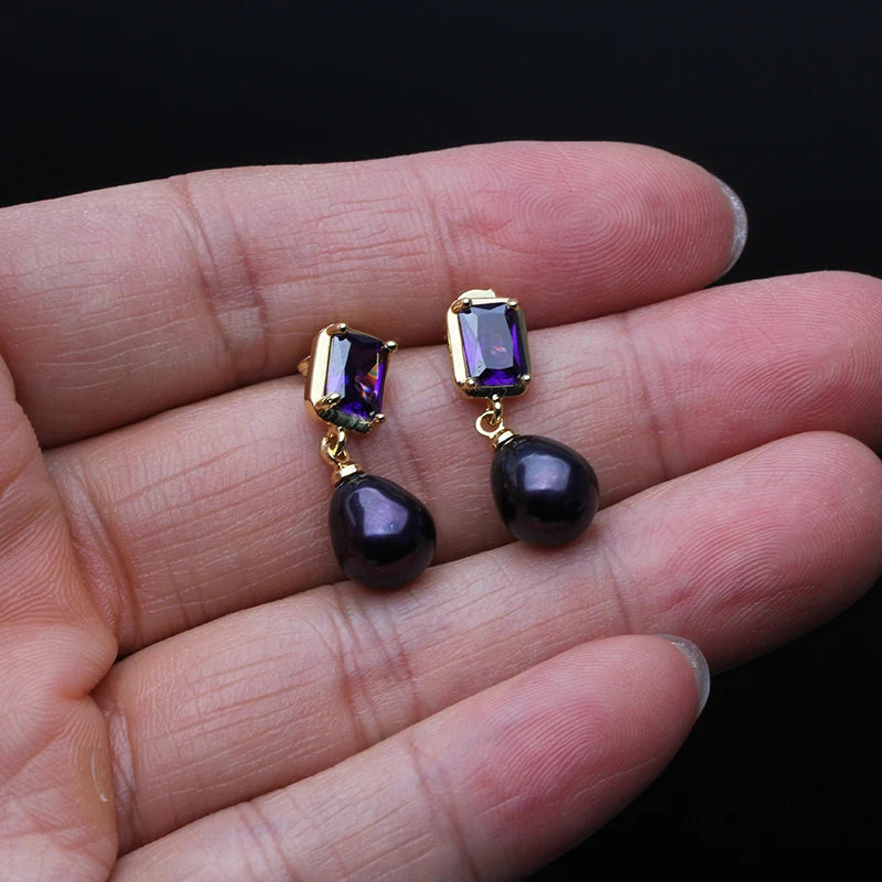 Genuine Freshwater Natural Pearl Earrings Silver 925