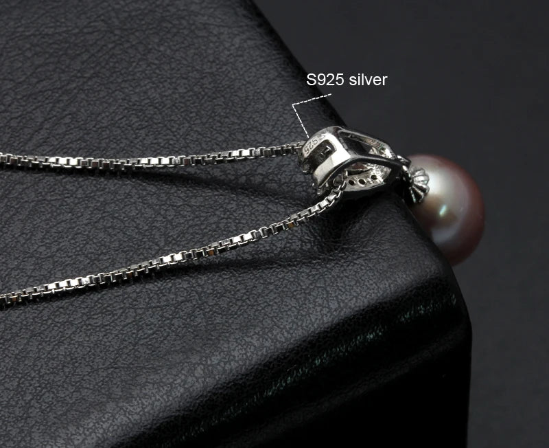 Natural Fresh Water Silver Pearl Pendant Woman,Wedding Cultured 925 Pendant With Pearls