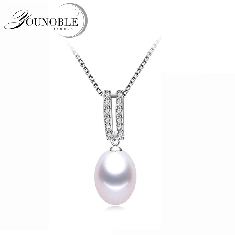 Natural Fresh Water Silver Pearl Pendant Woman,Wedding Cultured 925 Pendant With Pearls