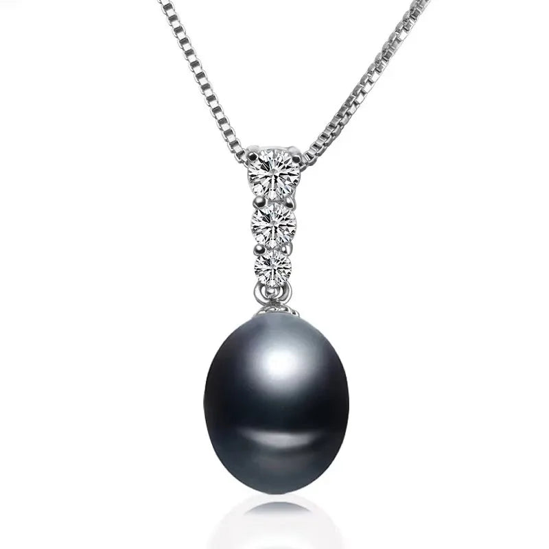 Trend Natural Pearl Pendant For Women,Freshwater 925 Silver Pearl