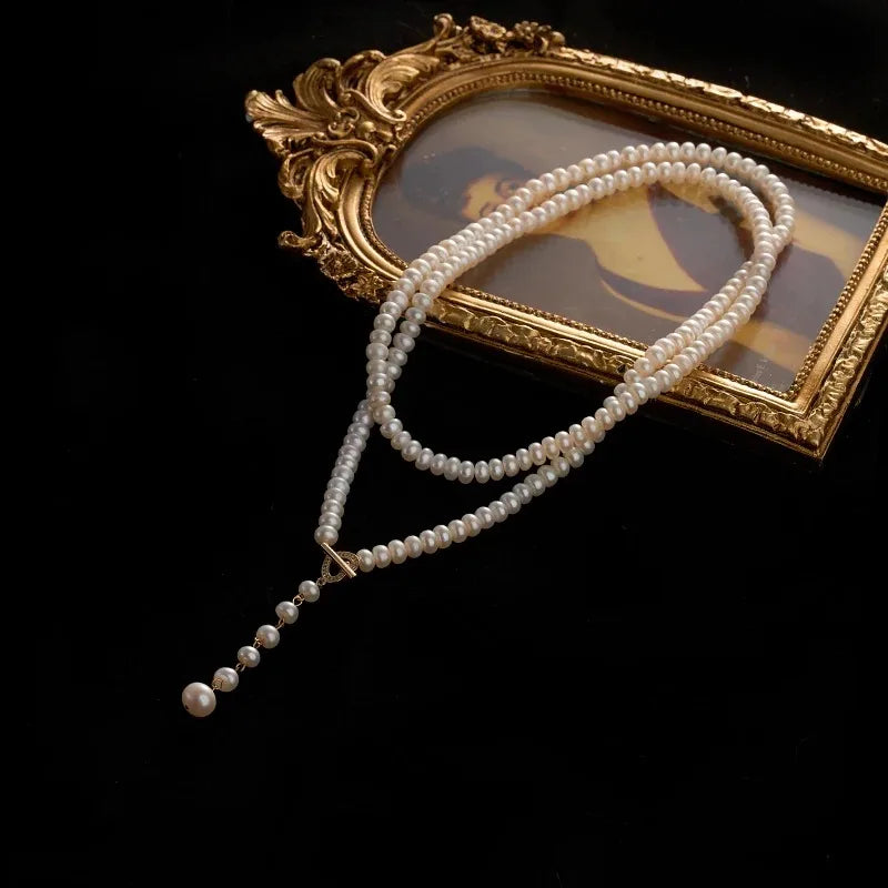 Freshwater Natural Long Pearl Necklace For Women,Wedding Pearl Pendant Necklace  85cm