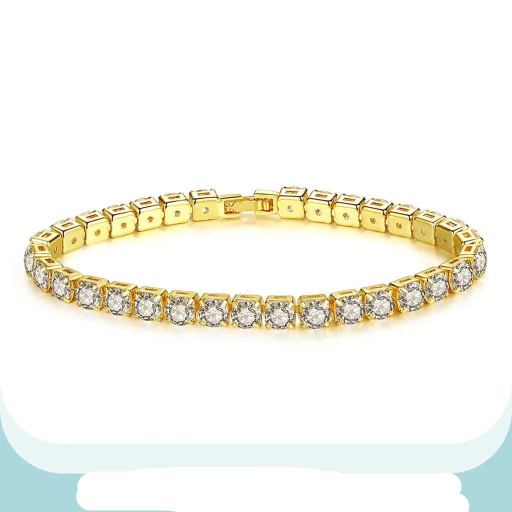 3mm 4mm 5mm Charm CZ Tennis Bracelet Bangles for Women Gold Color Zircon Iced Out Stone Chain Accessories