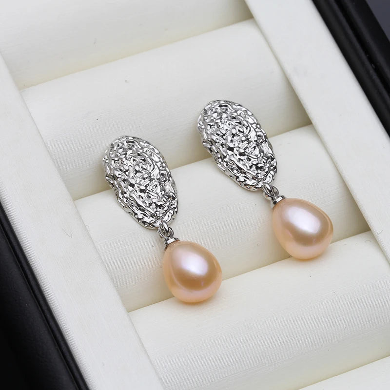 Real Freshwater Natural Pearl Earring 925 Silver Pearl Earring