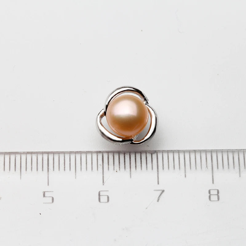 Genuine Silver 925 White Stud Earrings Pearl Woman,Natural  Freshwater