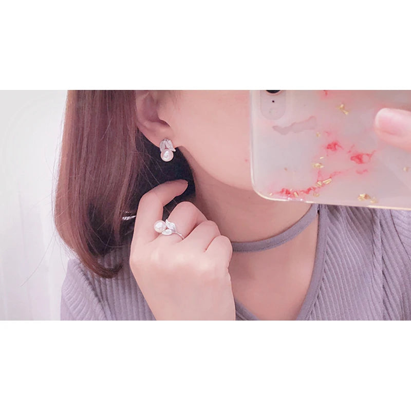 Natural Freshwater Pearl Jewelry Set 925 Sterling Silver