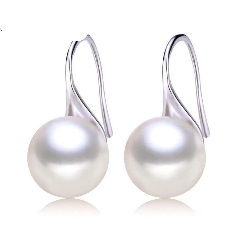 Natural pearl earrings freshwater cultured pearl earring jewelry 925 sterling silver earrings