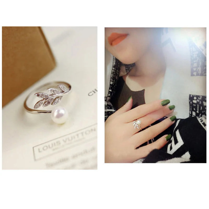 Natural Freshwater Pearl Ring Women,925 Sterling Silver Ring With Real Pearls