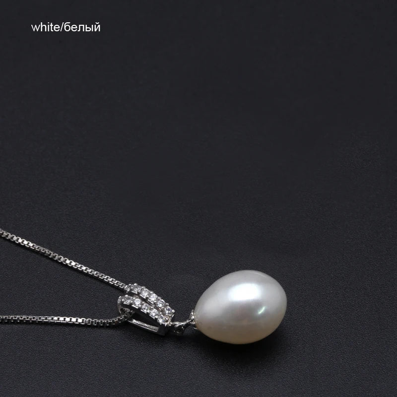 Natural Fresh Water Silver Pearl Pendant Woman,Wedding Cultured 925 Pendant With Pearls