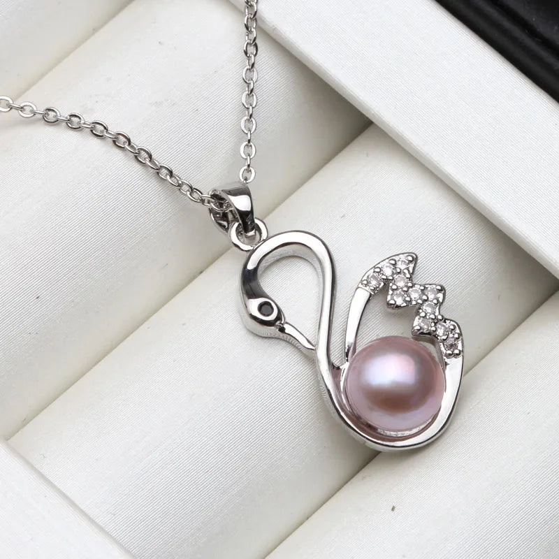 Beautiful 925 Silver Pearl Pendant For Women,Real Cultured Natural Freshwater Pearl Pendant