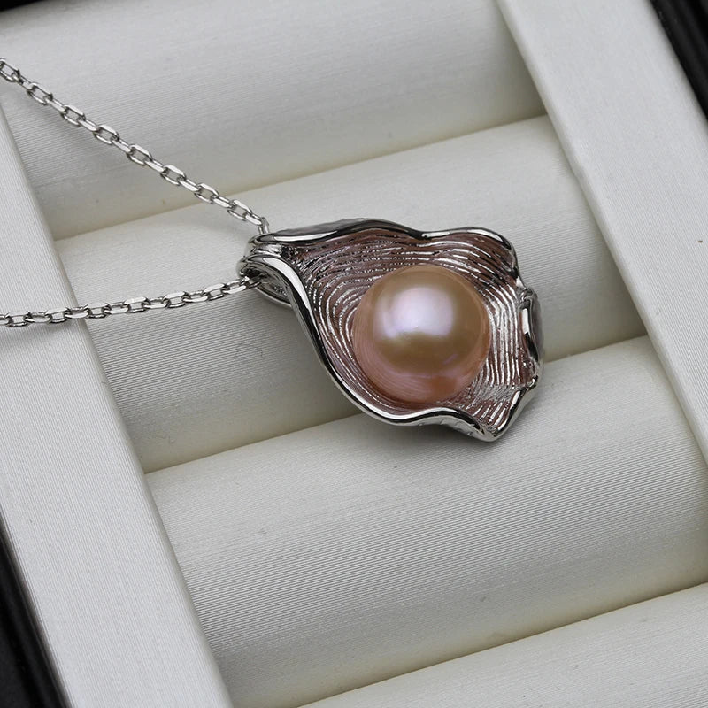 Natural Fresh water Pearl Pendant925 Silver Pearl Necklace 45cm