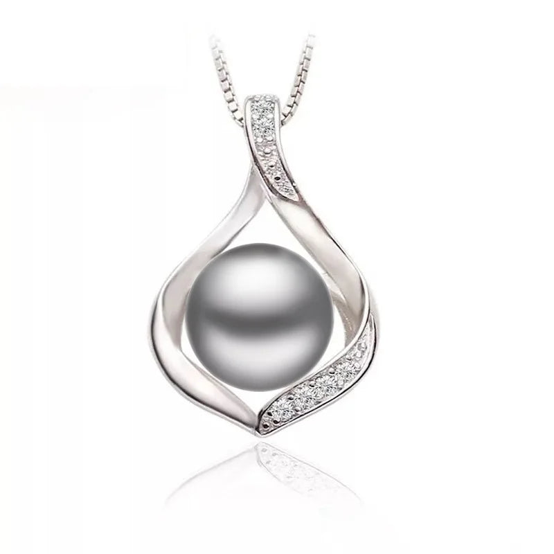 Real Natural Freshwater Pearl Pendant ,925 Sterling Silver Pearl Pendant