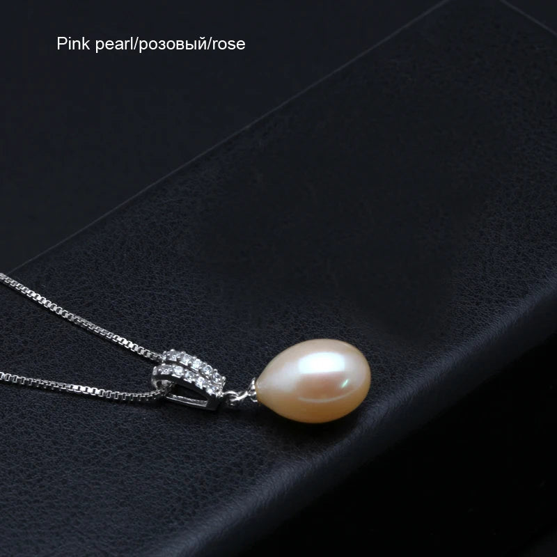 Natural Fresh Water Silver Pearl Pendant Woman,Wedding Cultured 925 Pendant With Pearls