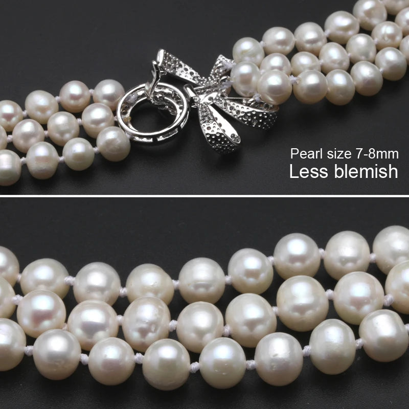 Bead Pearls For Necklaces,Real Natural Freshwater Pearl Necklace Layered