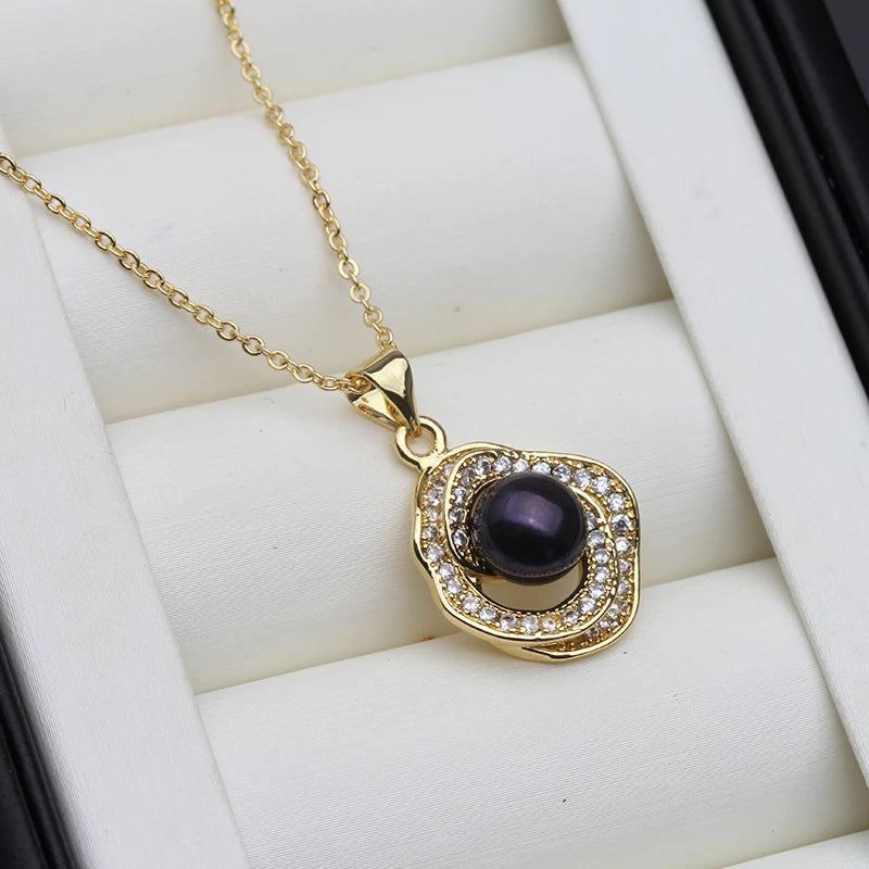 Flat Pearl Pendant On The Neck Woman,Real Natural Freshwater Pearl Jewelry Pendant