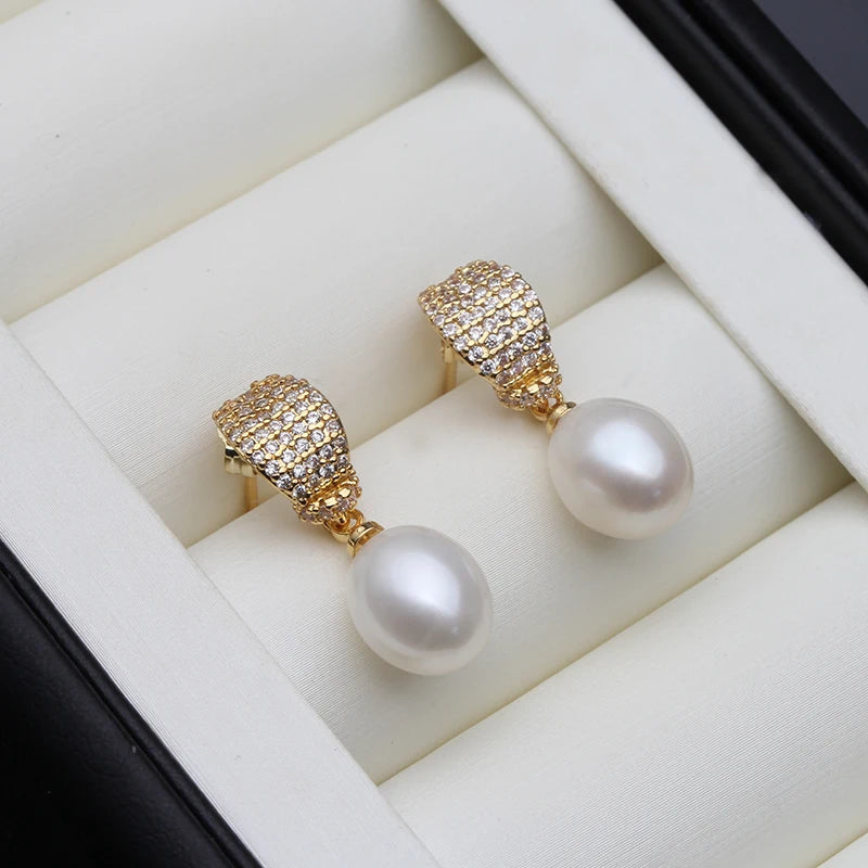 Cute Pearl Earrings For Women,Natural Freshwater Pearl Earrings