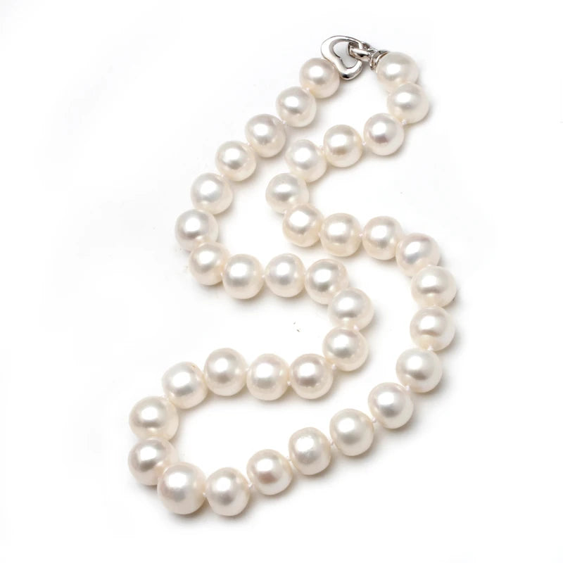 Round Natural Freshwater Big Pearl Necklace Women,Classic Pearl Chocker Necklace