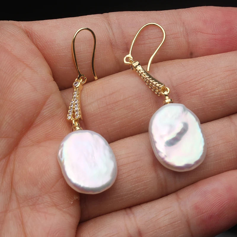 Real Big Natural Baroque Pearl Earring For Women,Boho Freshwater Pearl Earring
