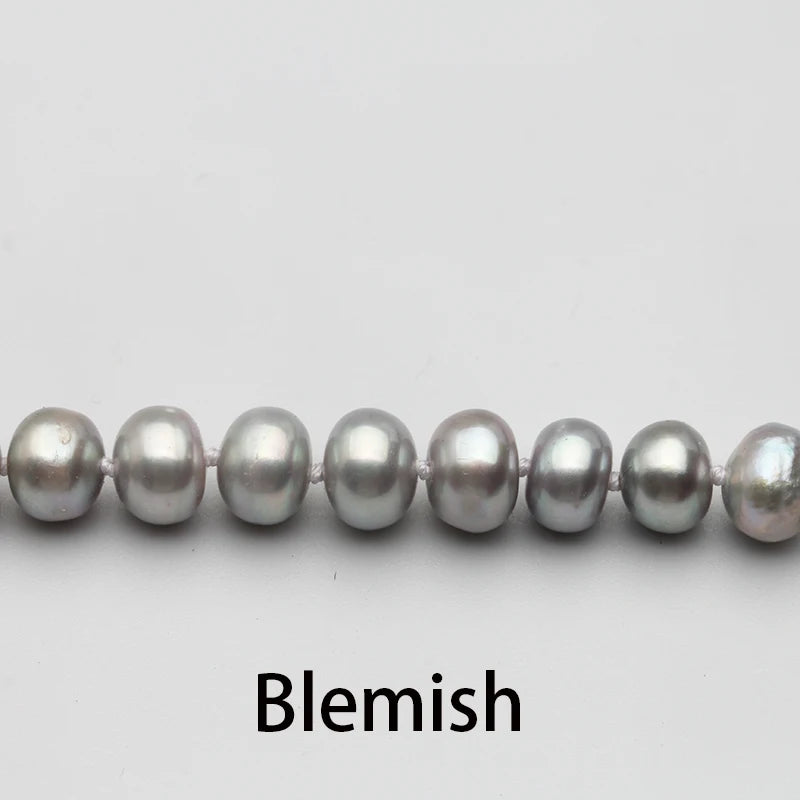 Real Fresh Water Grey Pearl Necklace Choker For Women,Vintage Fine Beads Pearls