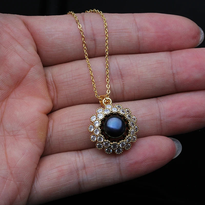 Natural Freshwater Pearl Necklace and Earrings Boho Pearl Jewelry Set