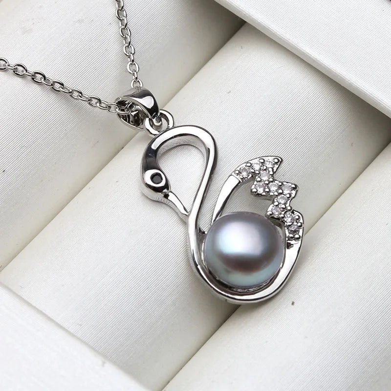 Beautiful 925 Silver Pearl Pendant For Women,Real Cultured Natural Freshwater Pearl Pendant