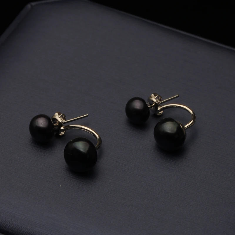 Natural Pearl Stud Earrings Jewelry S925 Sterling Silver Genuine