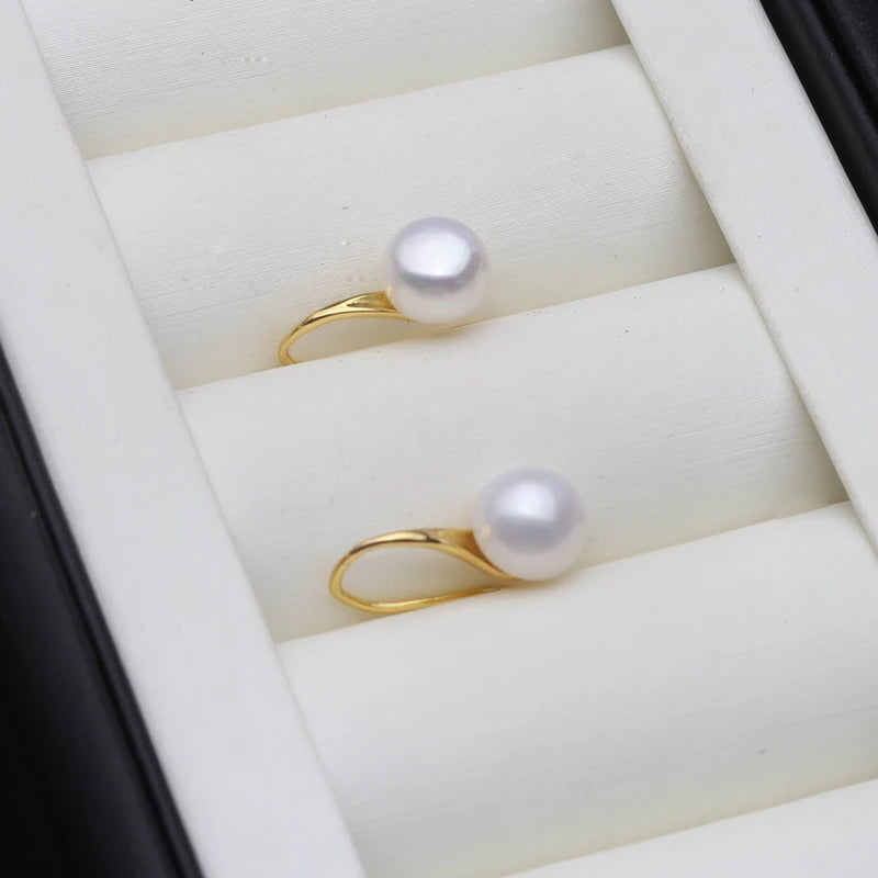 Natural Pearl Earrings, Cute Gold Plated Freshwater Pearl Earrings