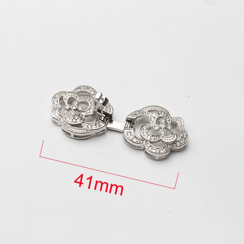Freshwater Pearl Bracelet Necklace Jewelry Flower Clasp Fasten Accesorry 925 Sterling Silver Jewelry Making DIY