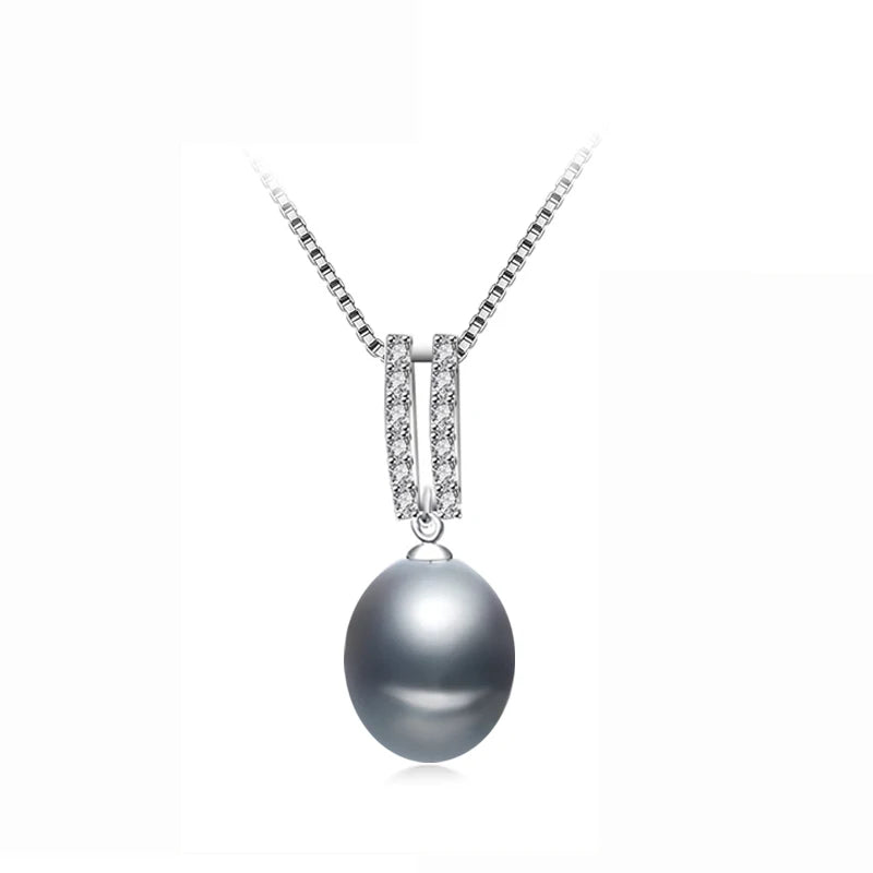 Natural Fresh Water Silver Pearl Pendant Woman,Wedding Cultured 925 Pendant With Pearls