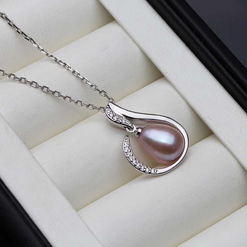 Freshwater Natural Pearl Necklace For Women,925 Sterling Silver