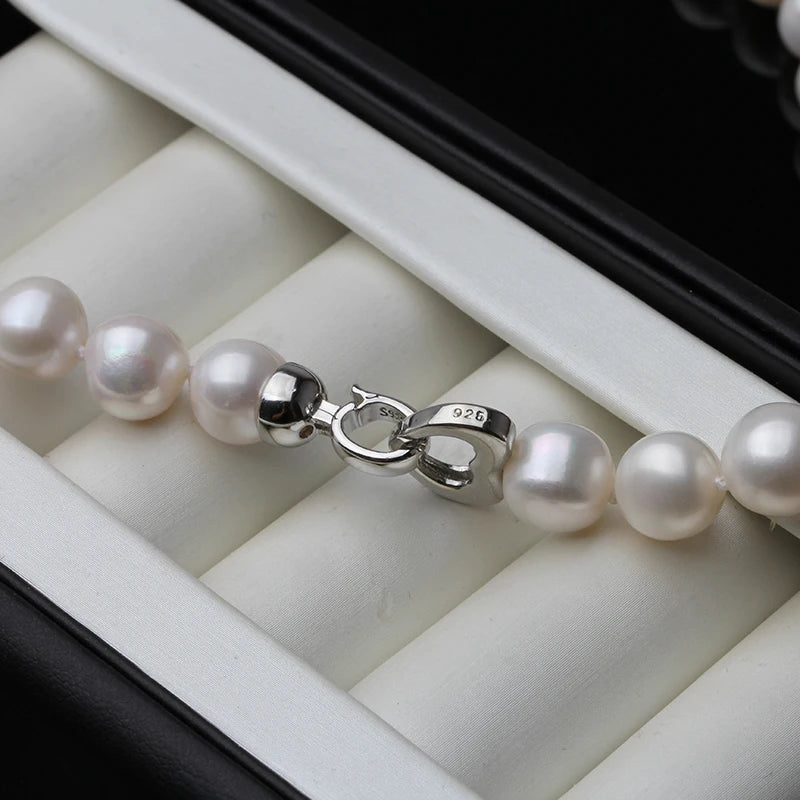 Fine Beads White Pearl Necklace Woman,Vintage Natural Freshwater Pearl Necklace Pendant