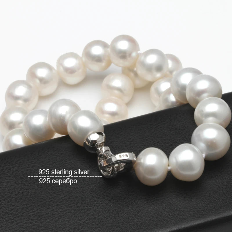 Round Natural Freshwater Big Pearl Necklace Women,Classic Pearl Chocker Necklace