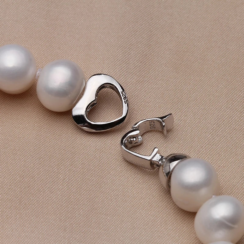 100% Real Natural Near Round Pearl Bracelet for Women, Freshwater Pearl