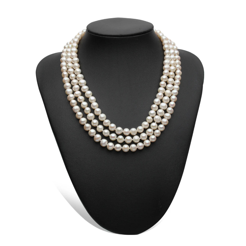 Natural Freshwater Pearl Necklace 925 Silver