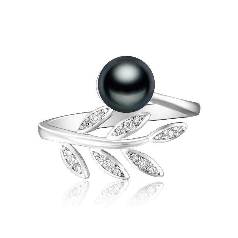 Natural Freshwater Pearl Ring Women,925 Sterling Silver Ring With Real Pearls