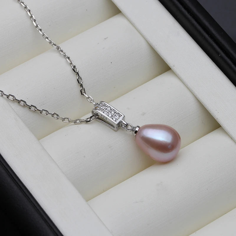 Pearl Necklace Pearl Jewelry 925 Sterling Silver Jewelry For Women Natural Freshwater Pearl beads Pendants