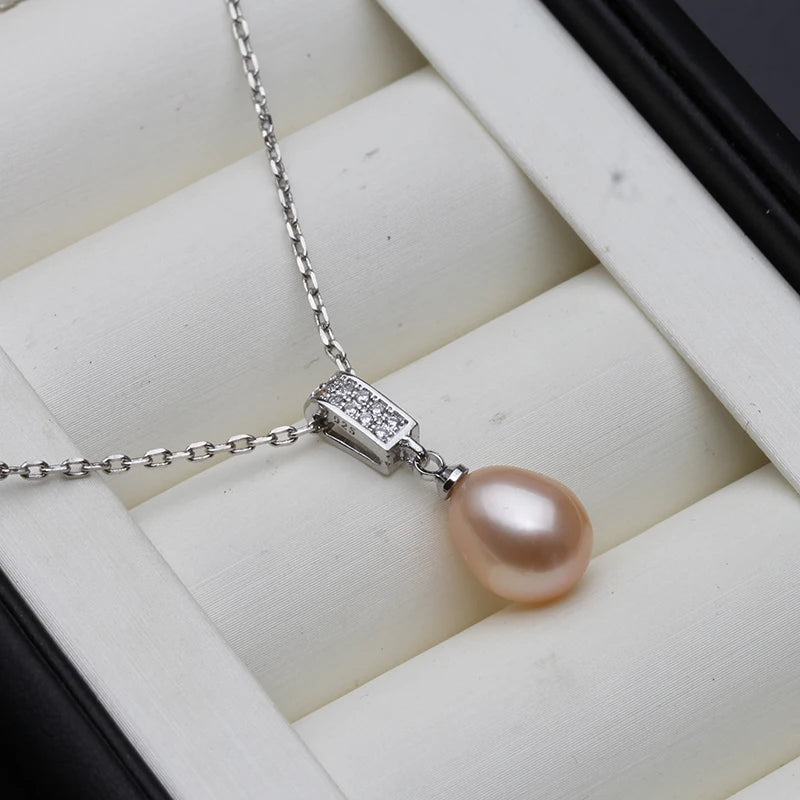 Pearl Necklace Pearl Jewelry 925 Sterling Silver Jewelry For Women Natural Freshwater Pearl beads Pendants