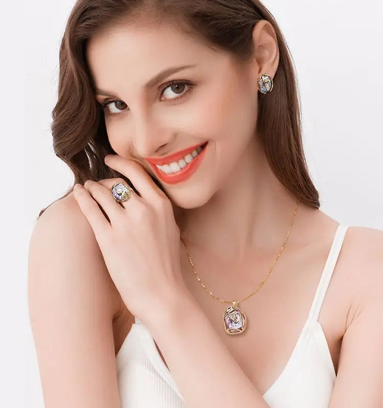 Natural Freshwater Baroque Set With Pearl Earrings And Necklace Woman,925 Silver Pearl Sets