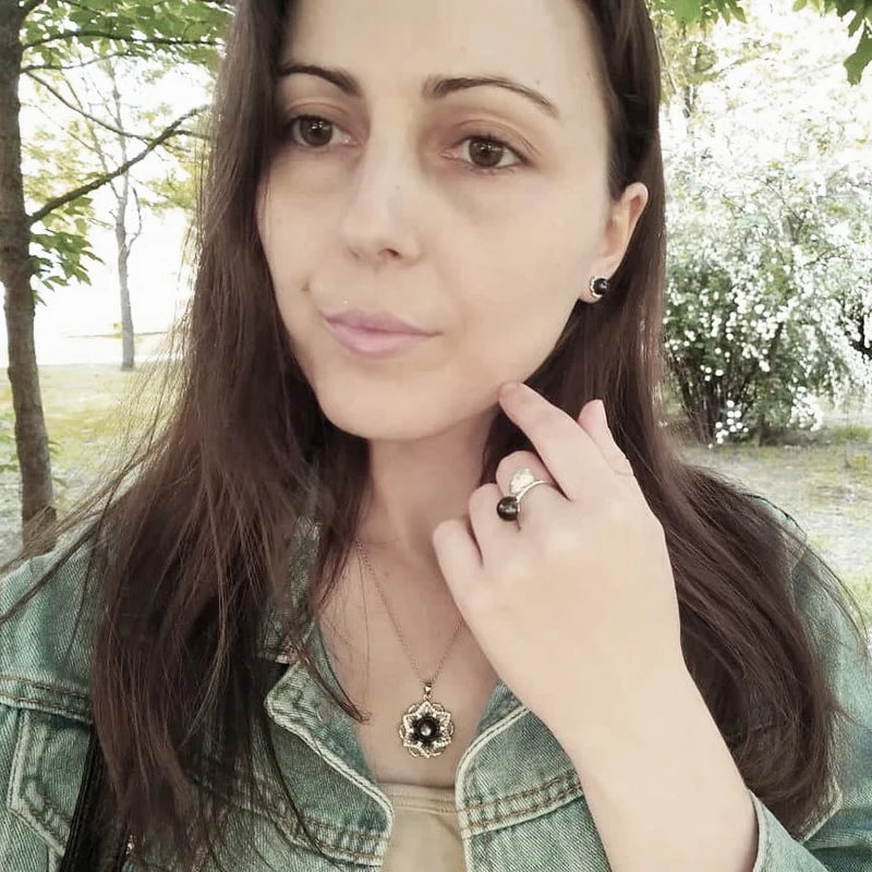 Natural Pendant with Pearl Fresh water Flat Pearl Pendant Silver