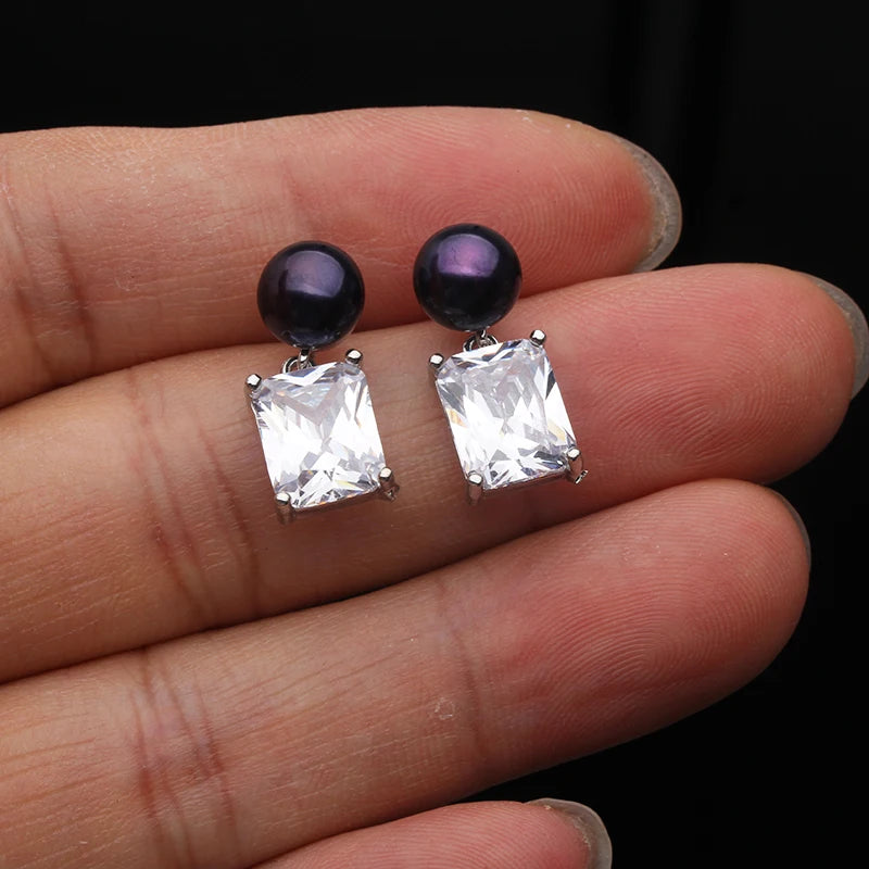 Natural Freshwater Pearl Earrings For Women,Hanging Silver 925 Pearl