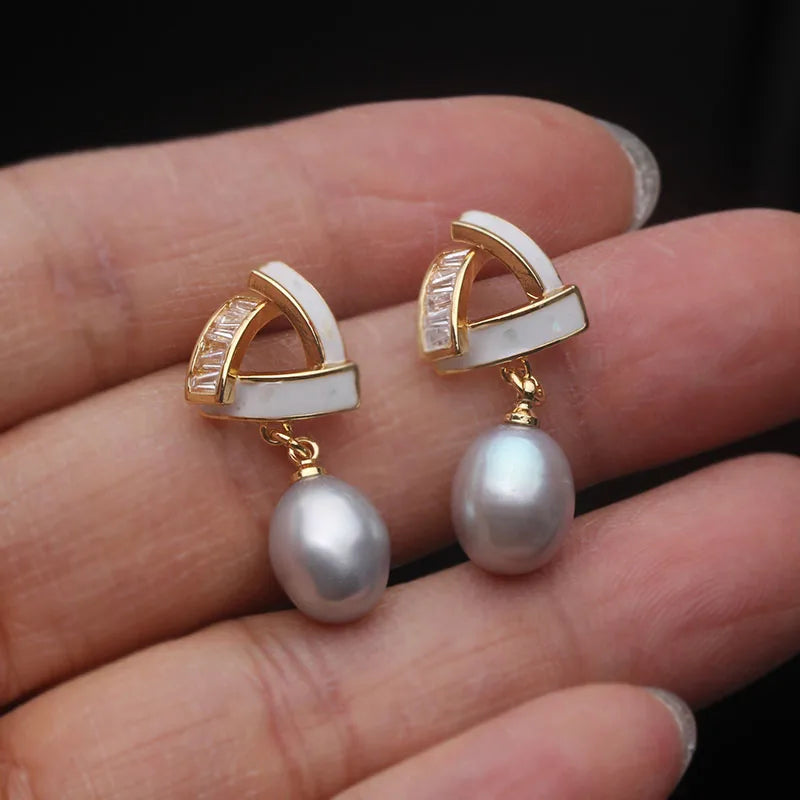 Freshwater Pearl Drop Earrings For Women,Cute Dangle Pearl Earrings