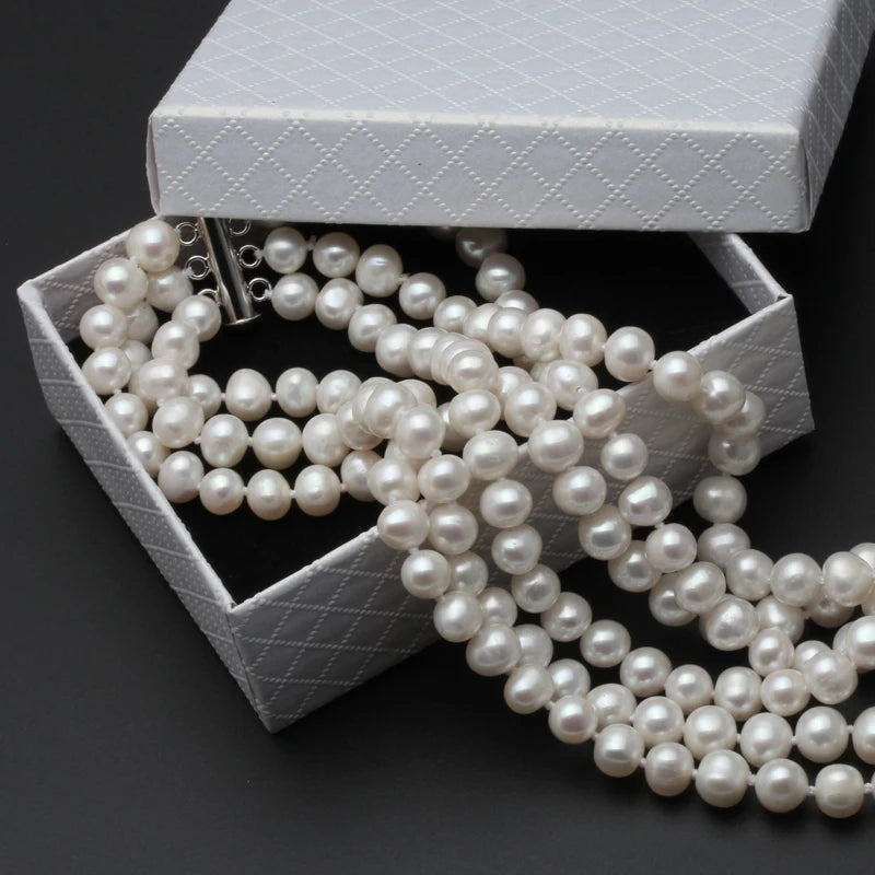 Natural Freshwater Pearl Necklace 925 Silver