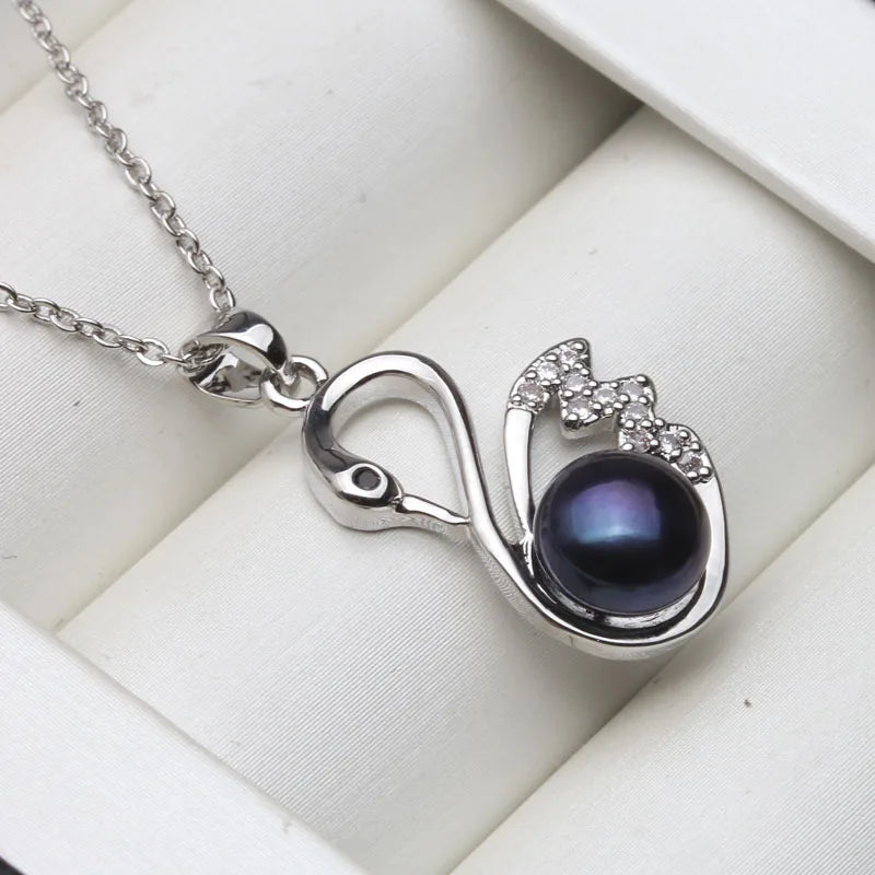 Beautiful 925 Silver Pearl Pendant For Women,Real Cultured Natural Freshwater Pearl Pendant