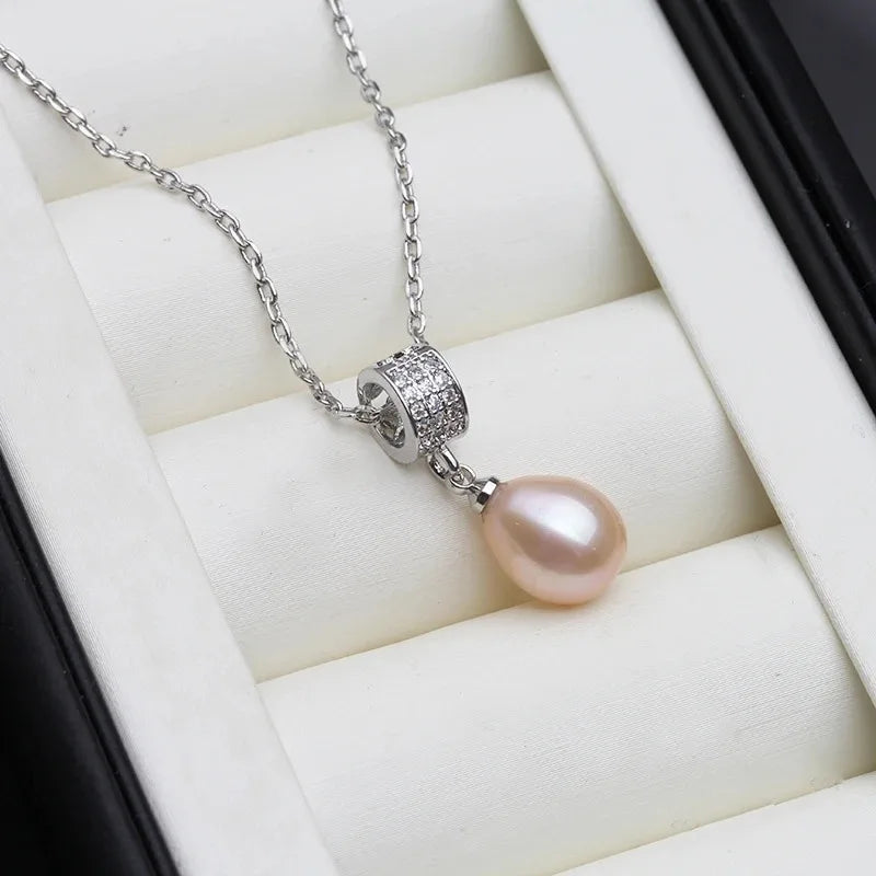 Pearl Pendant  Real Cultured Natural Fresh water 925 Silver Pearl Pendant Jewelry