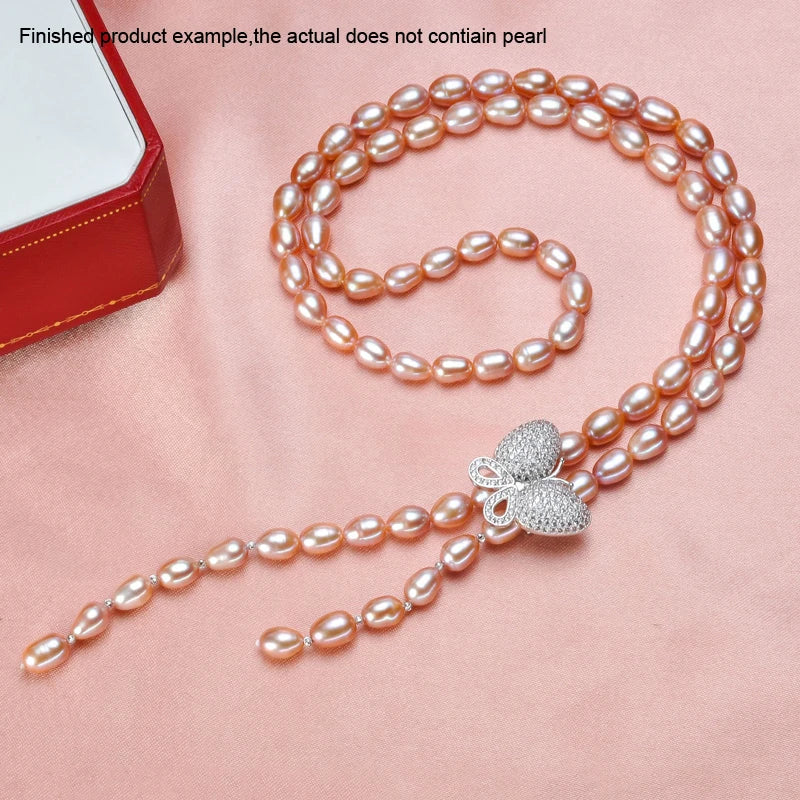 Beautiful Natural Freshwater Pearl Bracelet Necklace Jewelry Clasp Accesorry 925 Sterling Silver Jewelry making