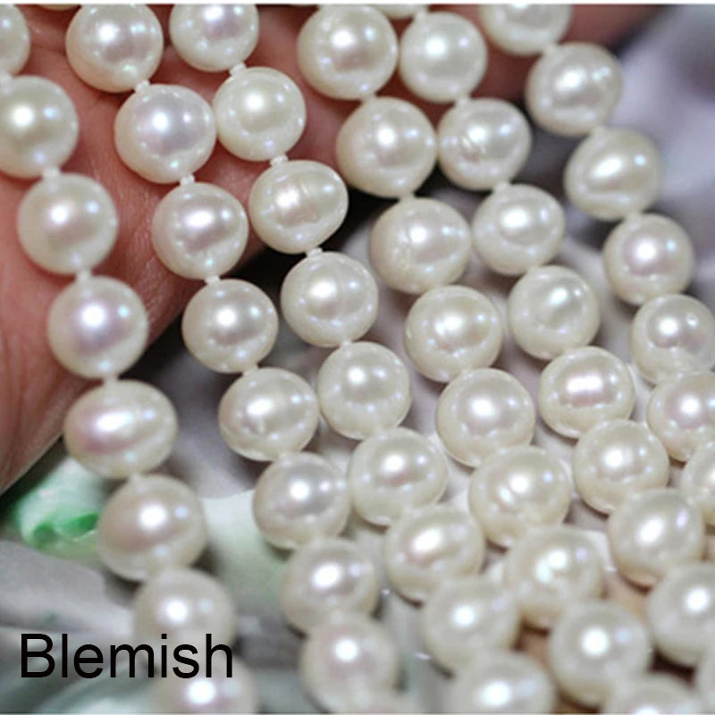 Pearl Necklace Long Woman,Vintage Round Natural Freshwater Pearl Sweat Necklace