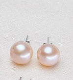 Genuine Freshwater Pearl Stud Earrings Flassic White Natural 925 Silver Pearl Earring