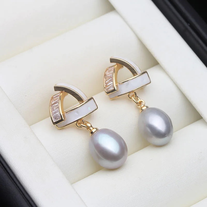 Freshwater Pearl Drop Earrings For Women,Cute Dangle Pearl Earrings