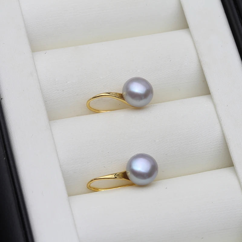 Natural Pearl Earrings, Cute Gold Plated Freshwater Pearl Earrings